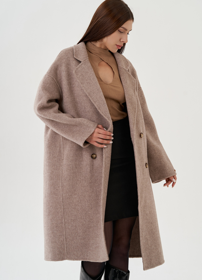 Удлиненное женское пальто  модель № 81431 универмаг малина