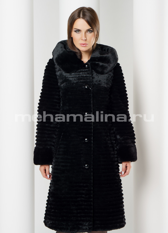 фото Черная шуба модель № S-605