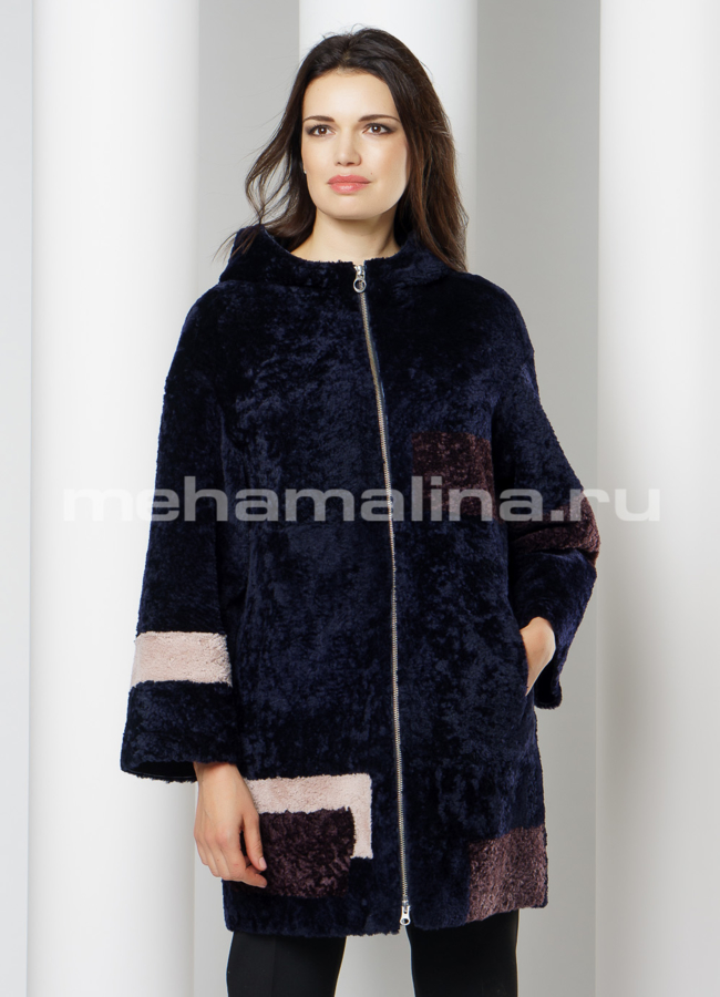 Дубленка Perre модель № 7727K меха малина