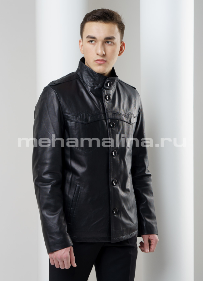 Кожаная куртка модель № KP-166 универмаг малина