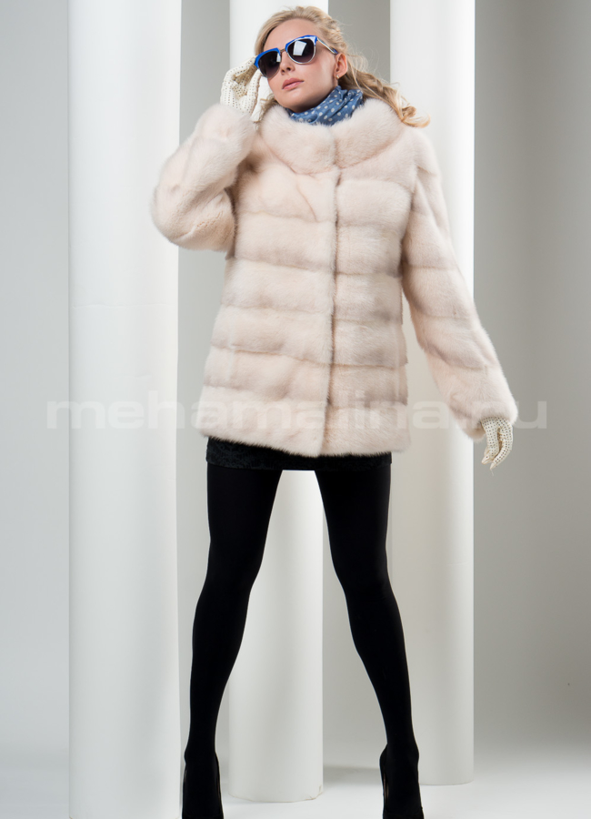 фото Шуба из норки, цвет жемчуг модель № S-91