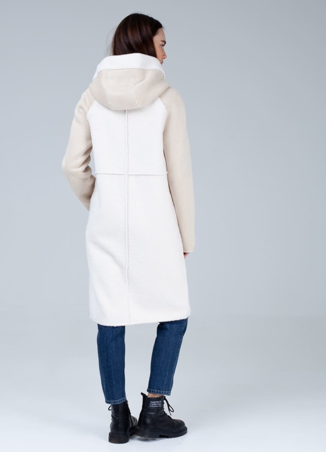 фото Искусственная дубленка в белом цвете модель № 2005