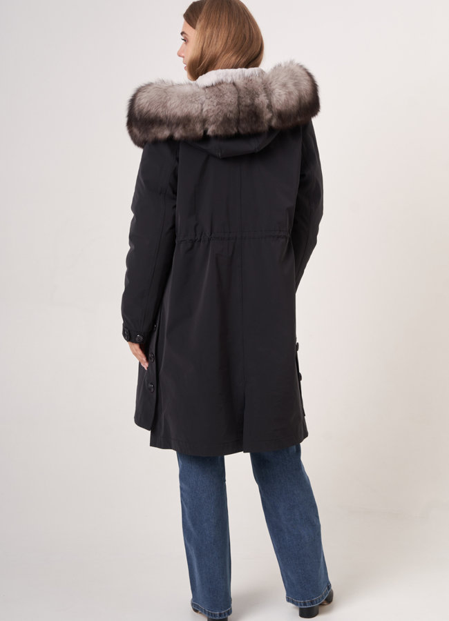 фото Парка с меховой отделкой с капюшоном на молнии модель № 3952