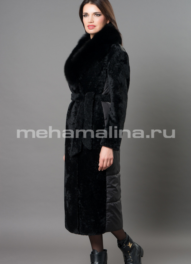 Шуба из астрагана модель № D-241 меха малина