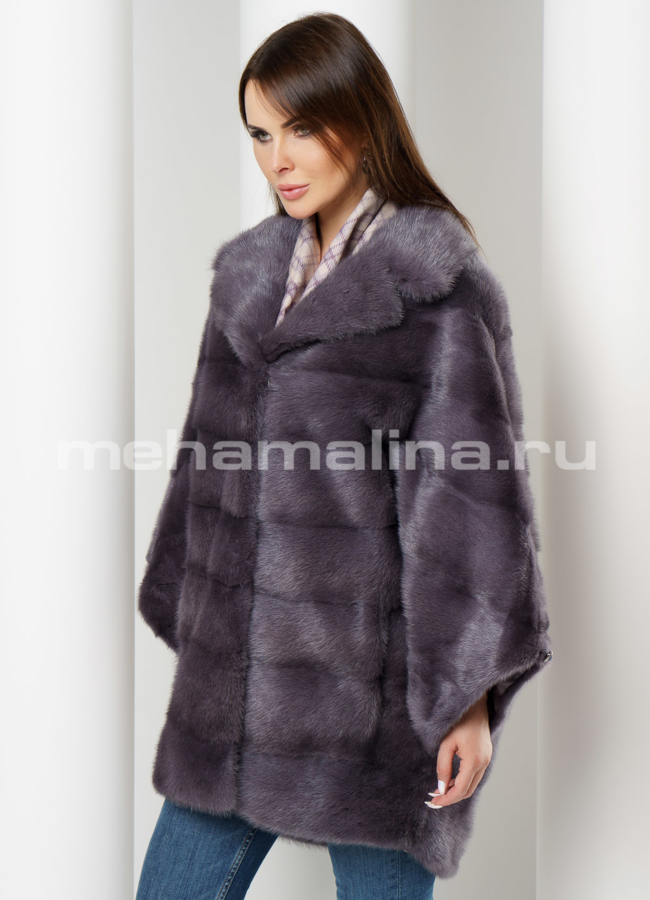 фото Шуба из норки цвет графит модель № S-630