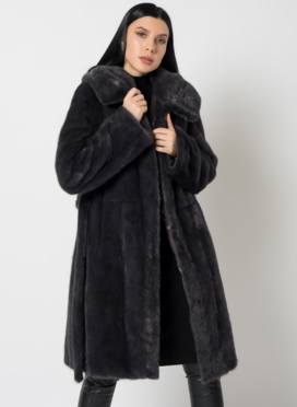 Норковая шуба с поясом