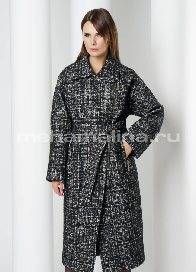 Пальто Aurora на поясе модель № 409 универмаг малина