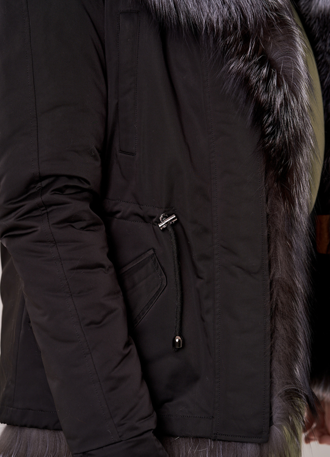 Укороченная парка с чернобуркой модель № 19096 в рассрочку