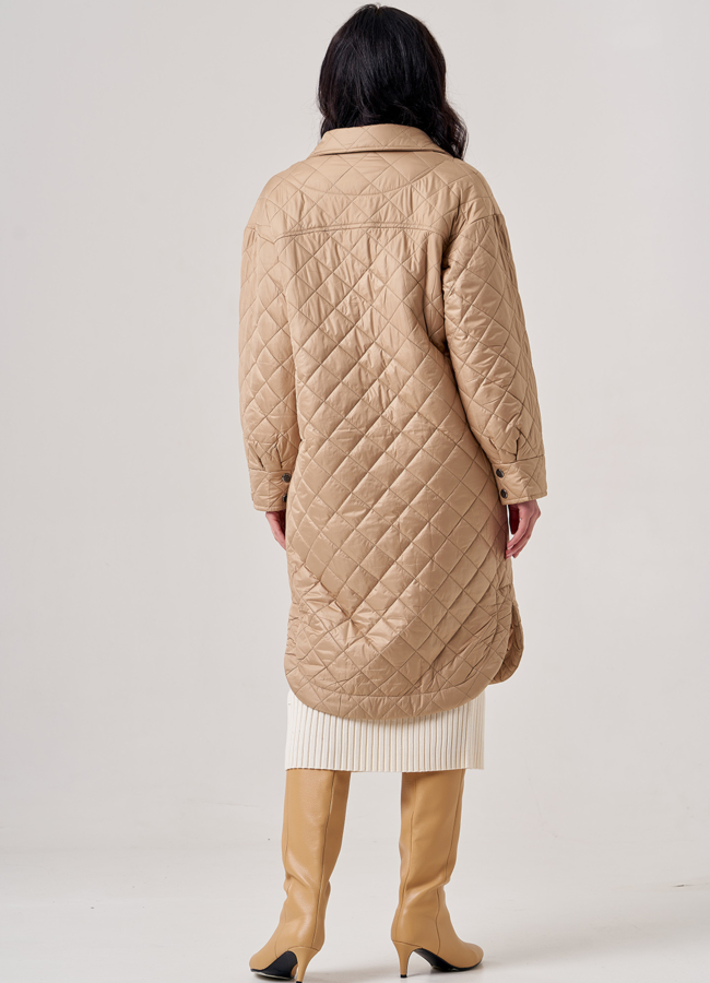 Пальто-рубашка бежевого цвета модель № 37 универмаг малина