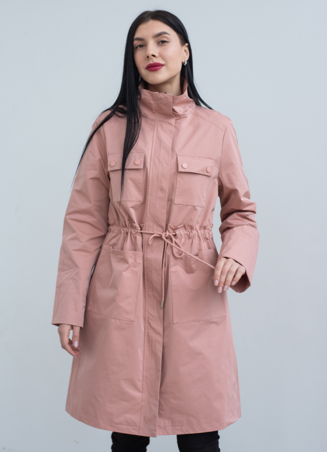 Плащ женский в пудровом цвете  модель № 22874 универмаг малина