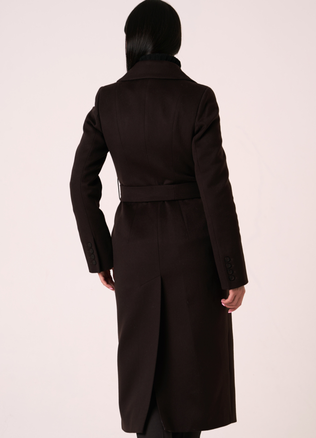 фото Длинное пальто с английским воротником модель № 070