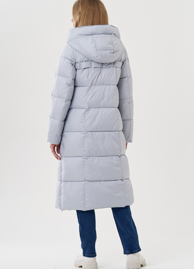 Женский пуховик с капюшоном  модель № 82045 универмаг малина