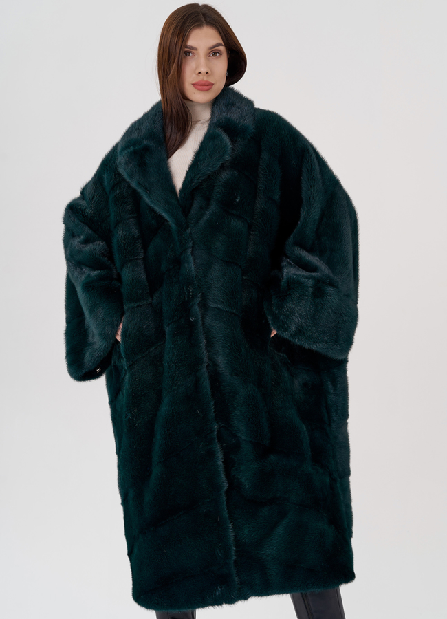 Шуба из норки с английским воротником  модель № 24222 универмаг малина