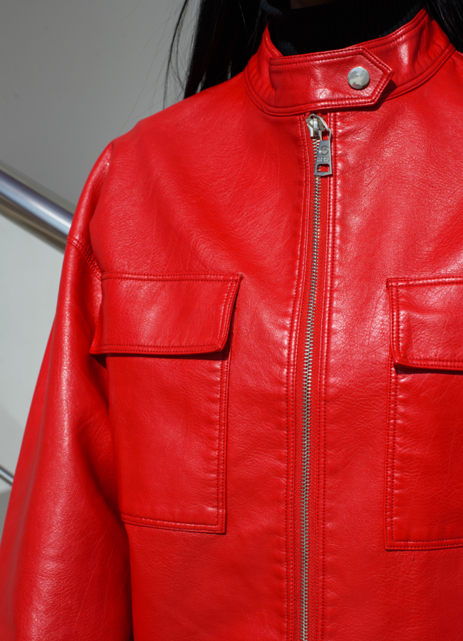 Женская куртка из эко кожи  модель № 20749 универмаг малина