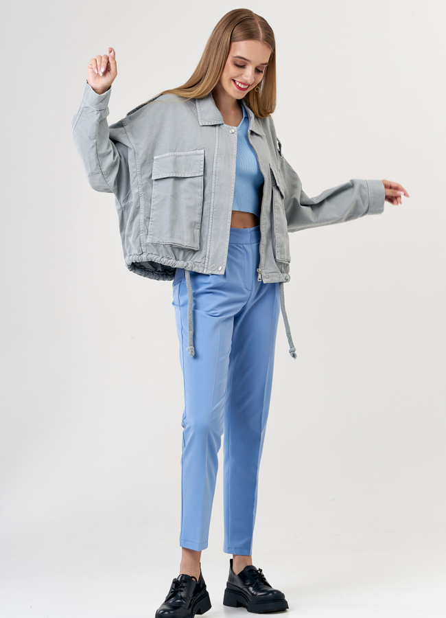 Светлая джинсовая куртка модель № 21244 универмаг малина