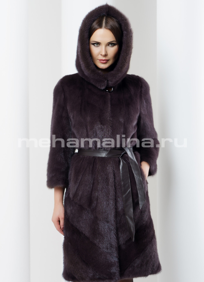 Шуба норка модель № S-487 универмаг малина