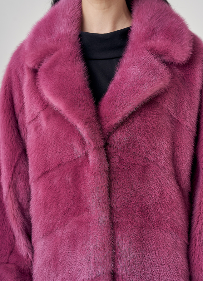 Шуба из норки с английским воротником  модель № 23818 в рассрочку