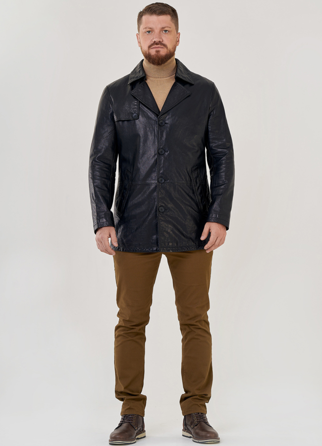 Мужская кожаная куртка  модель № 23141, 24381 меха малина Мужская кожаная куртка  модель № 23141, 24381 меха малина