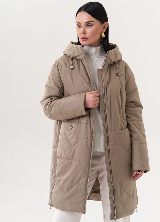 Пуховик демисезонный с капюшоном модель № 25036 в кредит