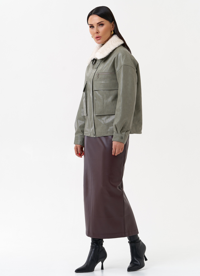 Куртка пилот с отделкой искусственный мех модель № 2181 универмаг малина