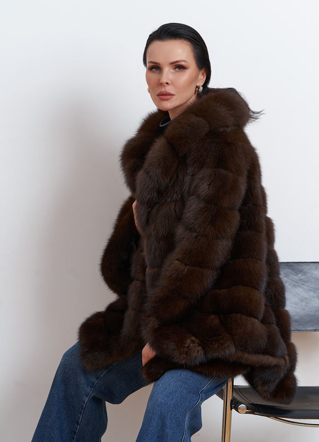 Шуба из куницы  модель № 26173 универмаг малина