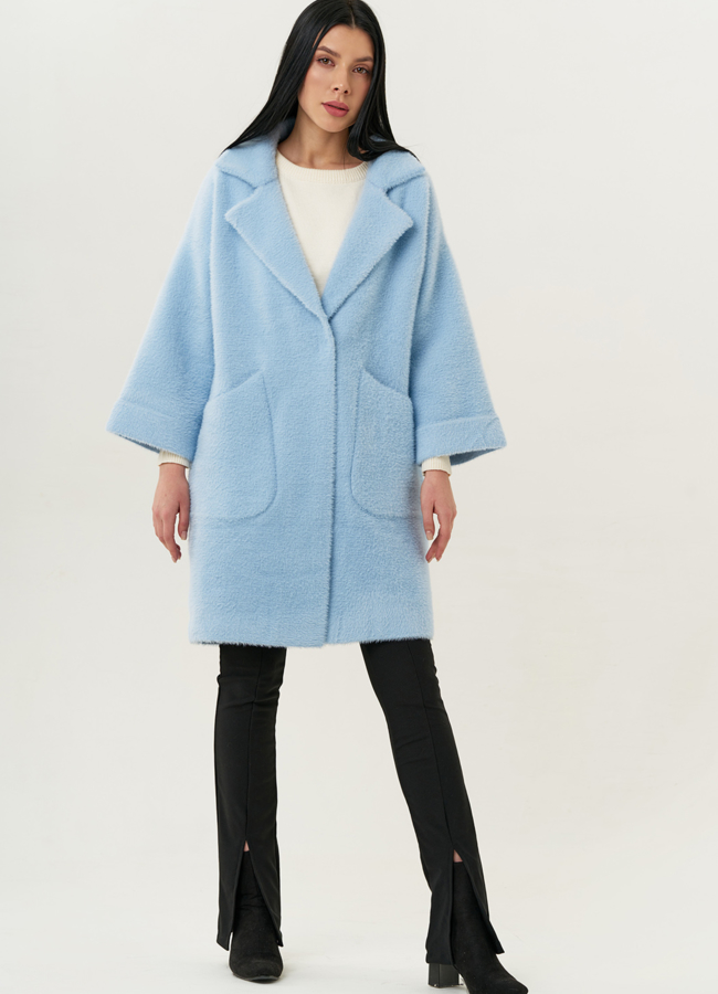 фото Женский кардиган голубого цвета модель № 1829