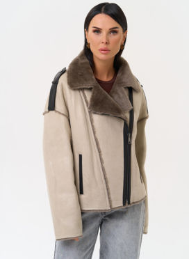 Светлая натуральная дубленка