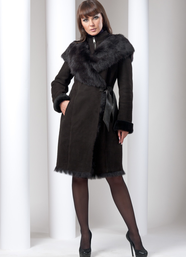 фото Дубленка коричневая модель № D-8