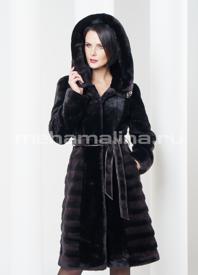 Шуба из мутона со стрижкой 