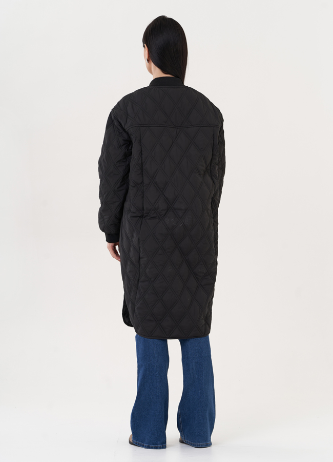 Стеганое пальто-рубашка модель № 27021 универмаг малина