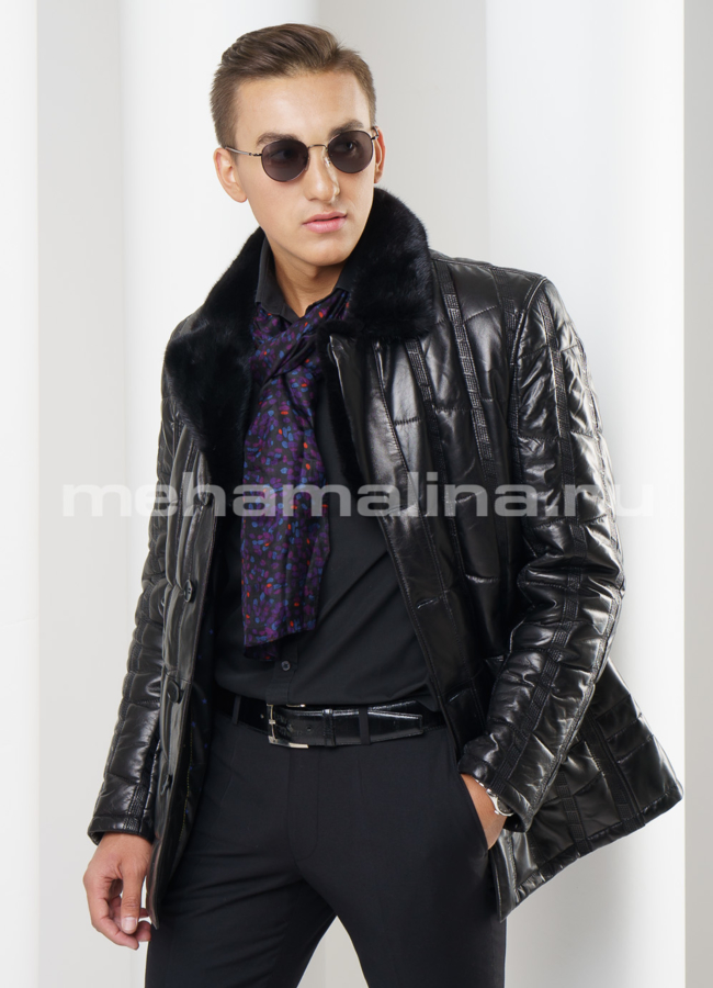 Пуховик мужской на пуговицах модель № ПМ-64 универмаг малина