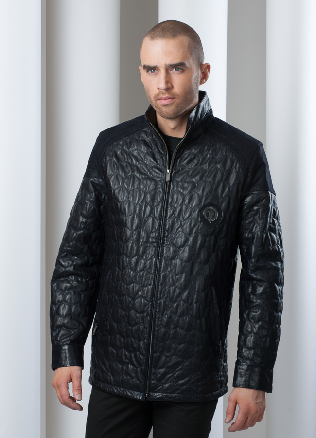 Кожаная куртка на молнии Bikkembergs модель № KP-53 в кредит