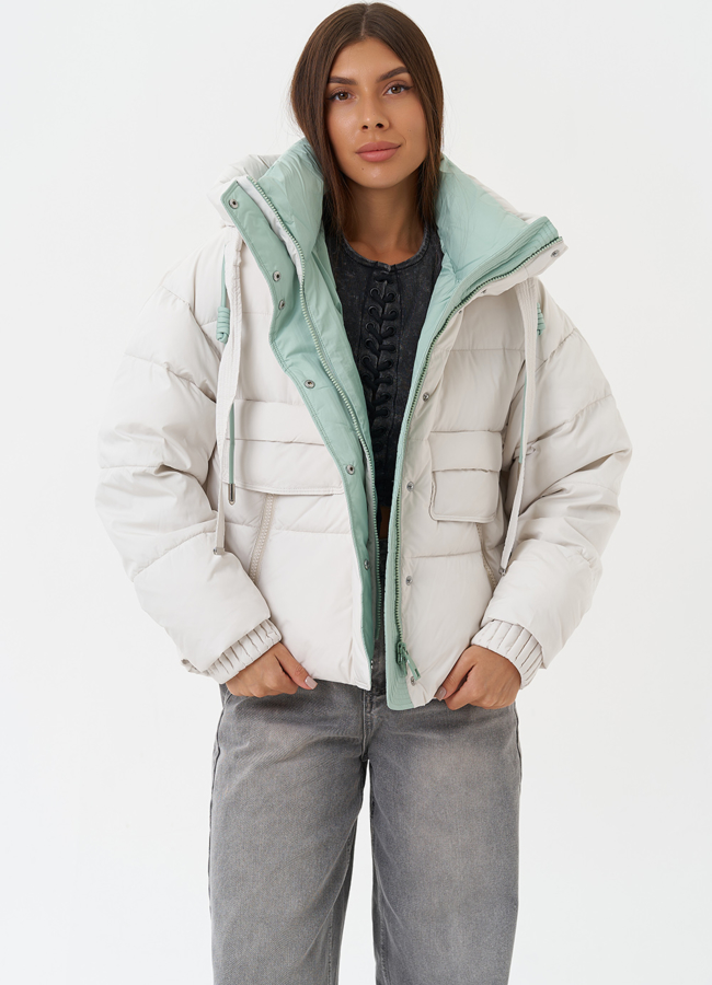 Куртка на био пухе с капюшоном модель № 28495 универмаг малина