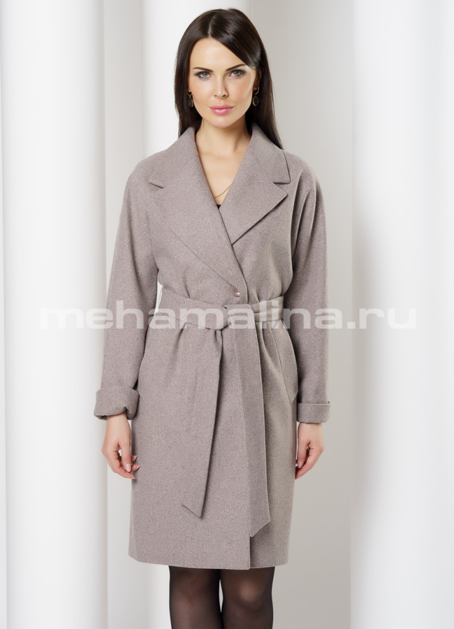 фото Пальто из шерсти, в цвете капучино, на пуговицах, английский воротник модель № 2600