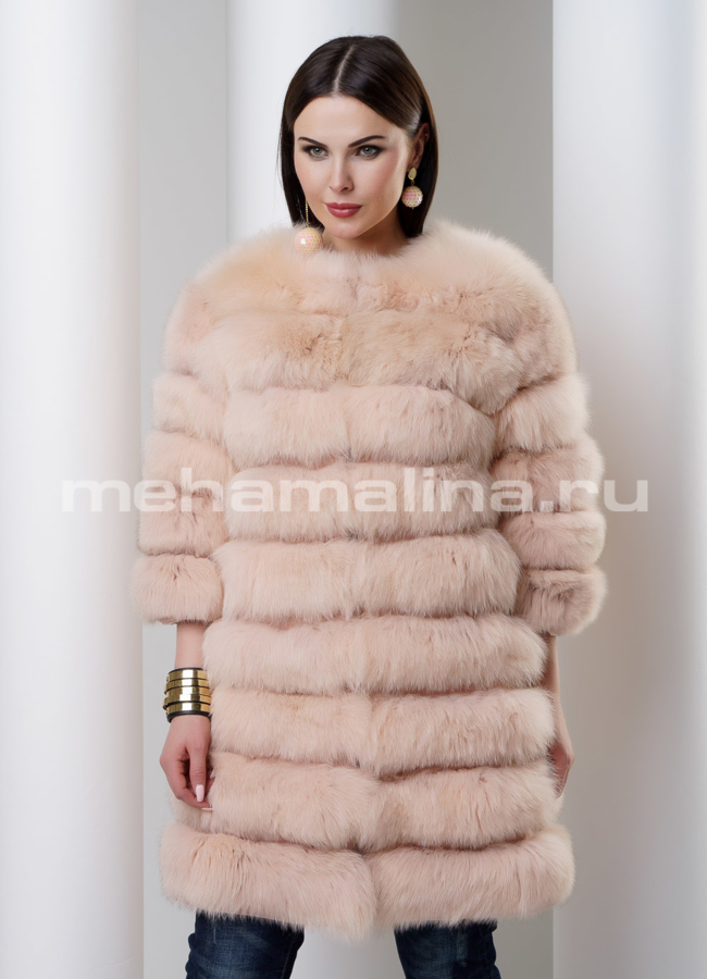 Жакет песец модель № M-129 меха малина
