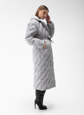 Женский пуховик с английским воротником