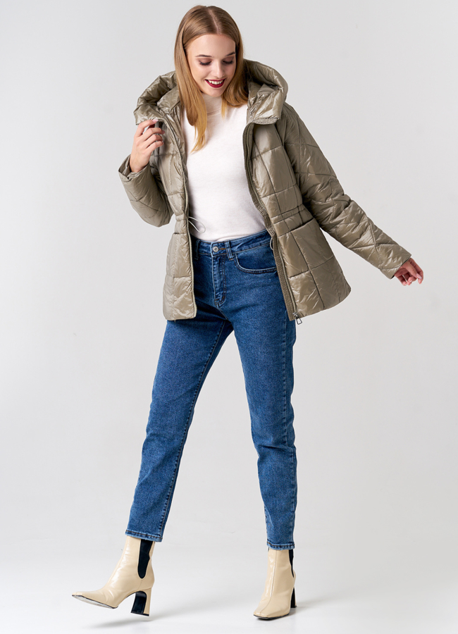 Женская куртка с капюшоном модель № 21579 универмаг малина