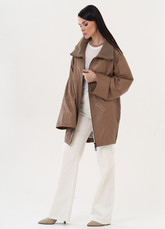 Удлиненная куртка из натуральной кожи модель № 27143 универмаг малина Удлиненная куртка из натуральной кожи модель № 27143 универмаг малина