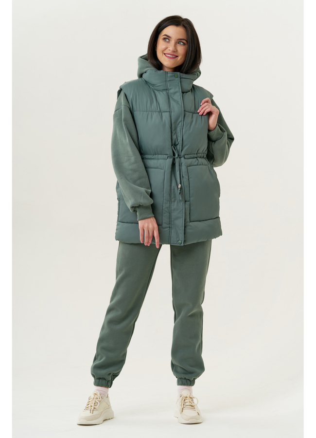 фото Костюм женский - худи , брюки + жилетка модель № 07 