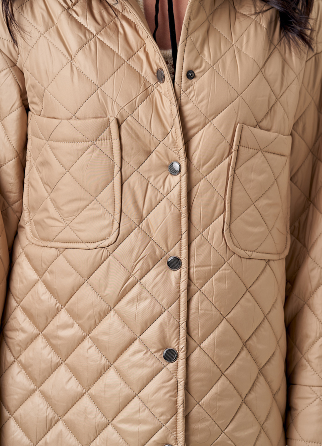 Пальто-рубашка бежевого цвета модель № 37 универмаг малина