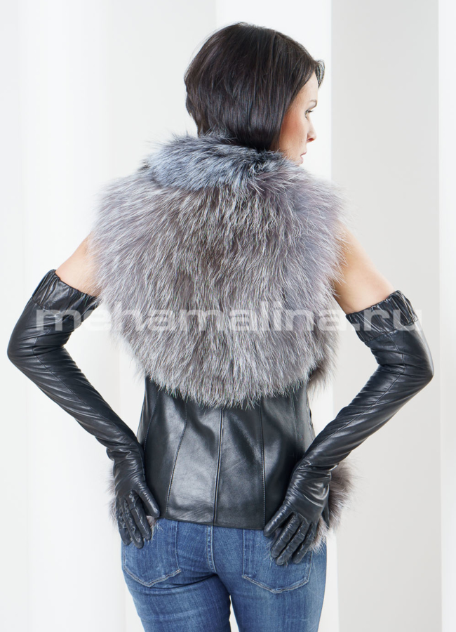 фото Меховой жилет из чернобурки модель № M-59