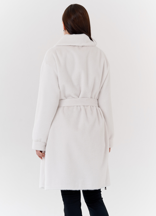 фото Женское пальто из ворсовой ткани модель № 24117