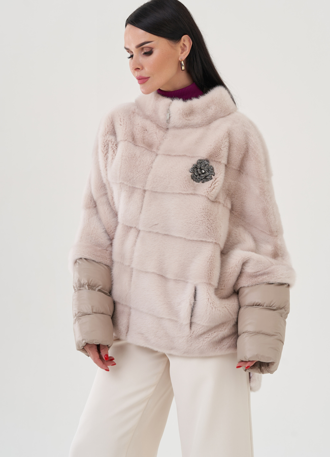 Куртка из норки цвета пудра модель № 24702 универмаг малина Куртка из норки цвета пудра модель № 24702 универмаг малина