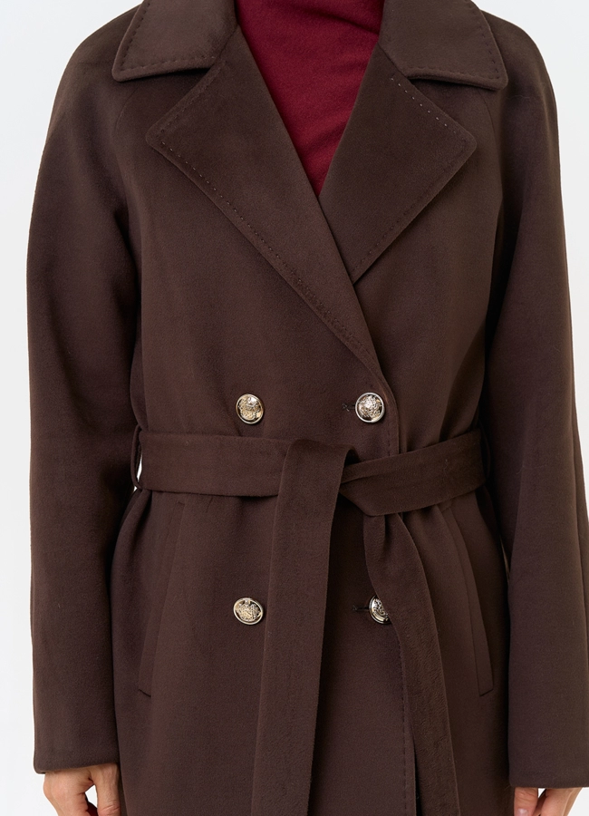 Женское пальто с акцентными пуговицами модель № 31557 универмаг малина