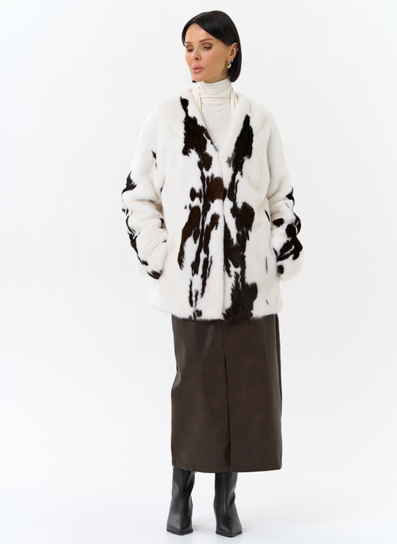 Жакет из меха норки в расцветке 