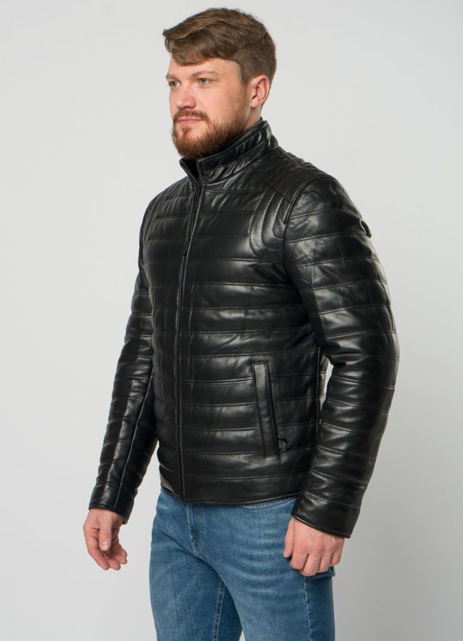 Куртка черного цвета  модель № KP-193 универмаг малина