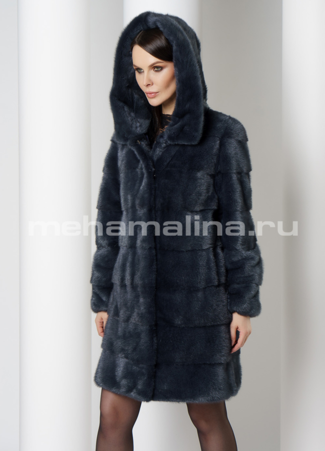 Шуба трансформер из норки в цвете графит модель № 2105 универмаг малина