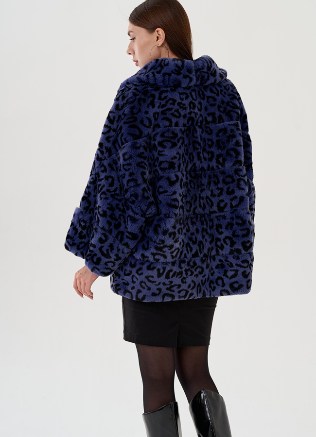 Укороченная шуба из кролика  модель № 81495 в кредит