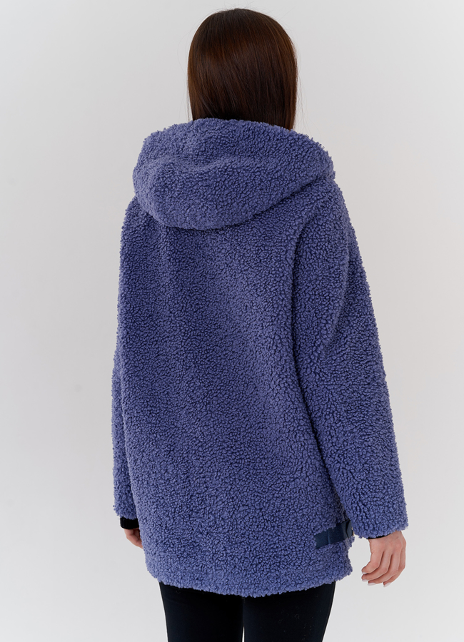 фото Женская куртка из искусственного меха в синем цвете модель № 24324