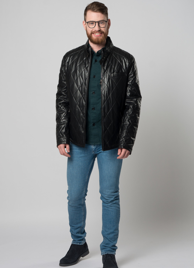 фото Куртка из эко кожи черного цвета  модель № SF52888D